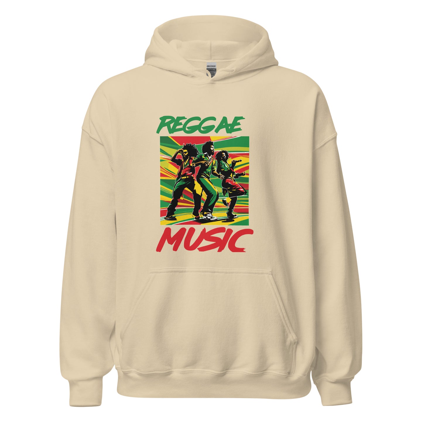 Unisex hoodie met reggaemuziek