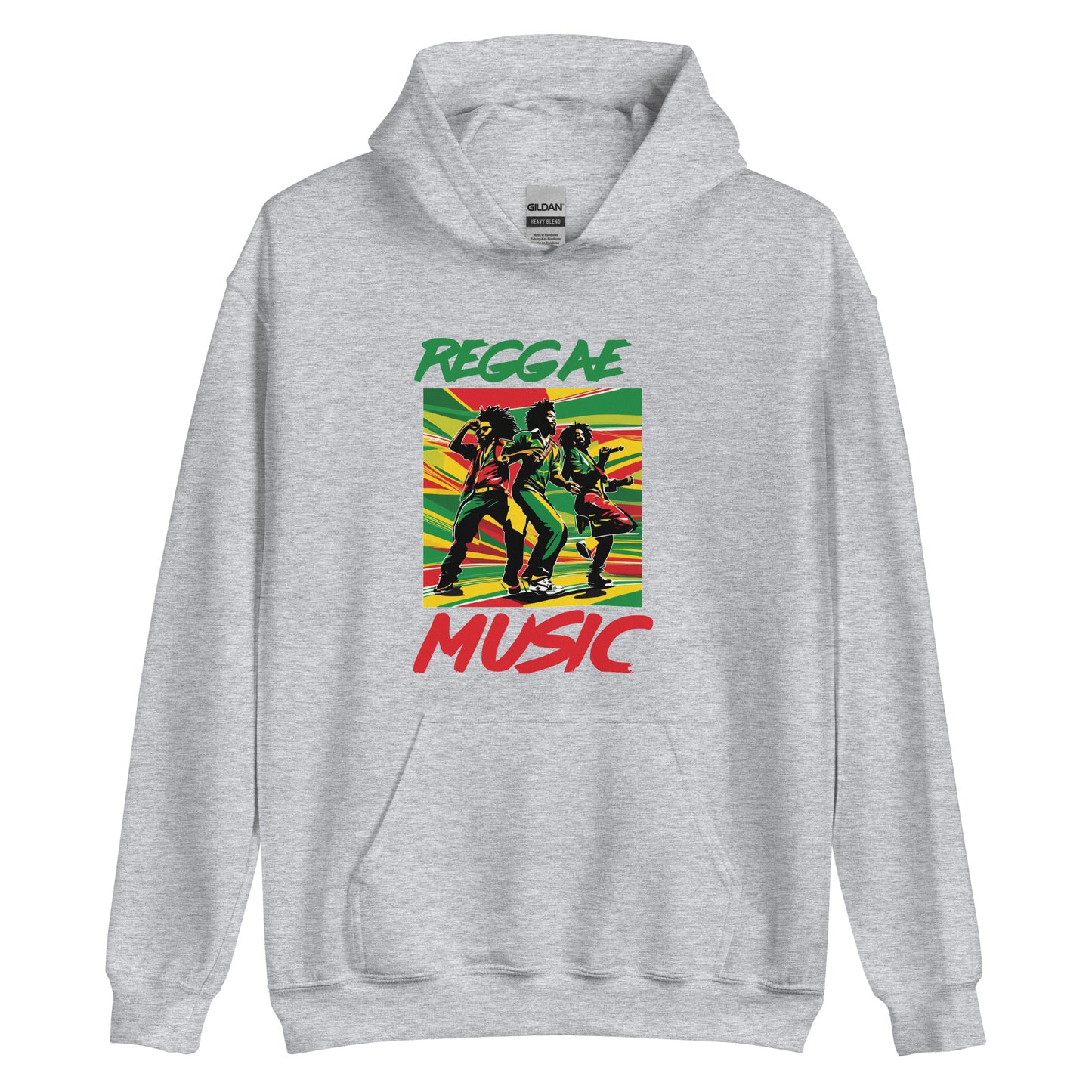 Unisex hoodie met reggaemuziek