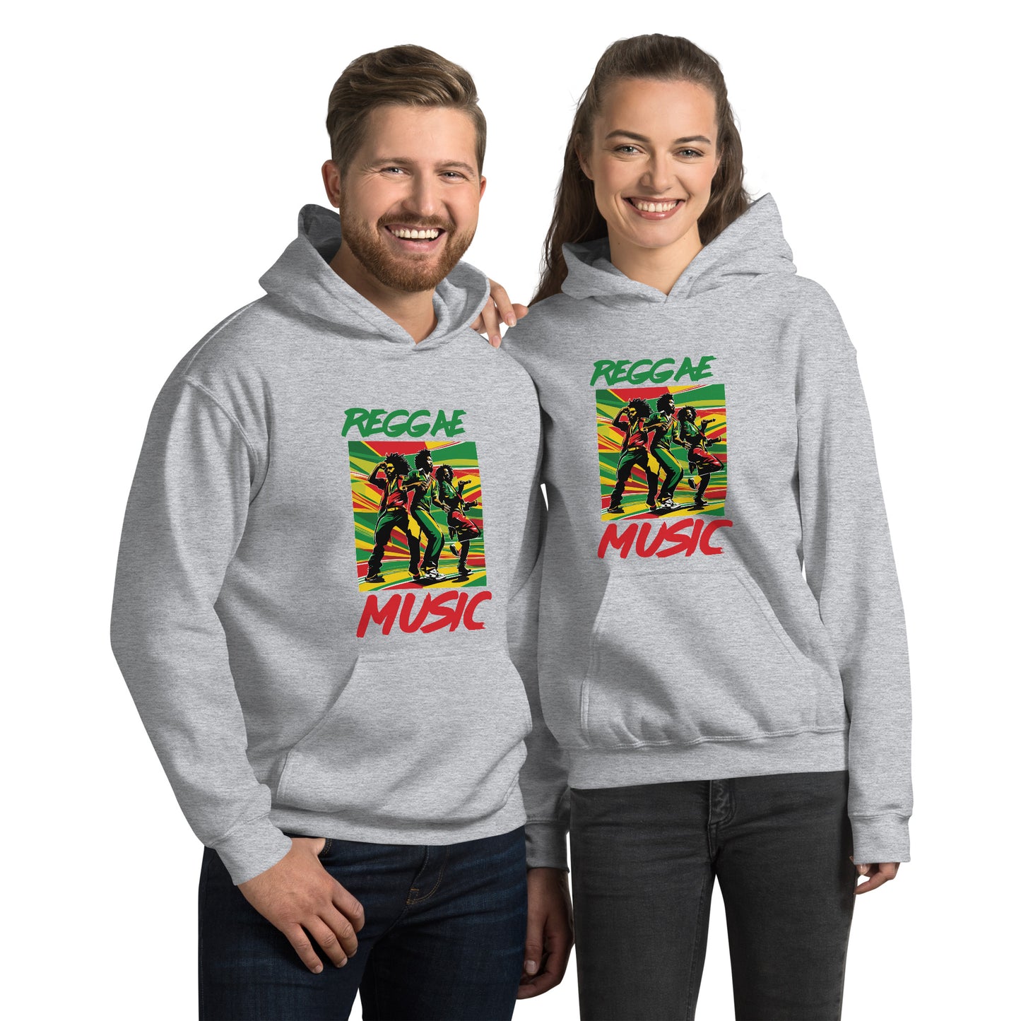 Unisex hoodie met reggaemuziek