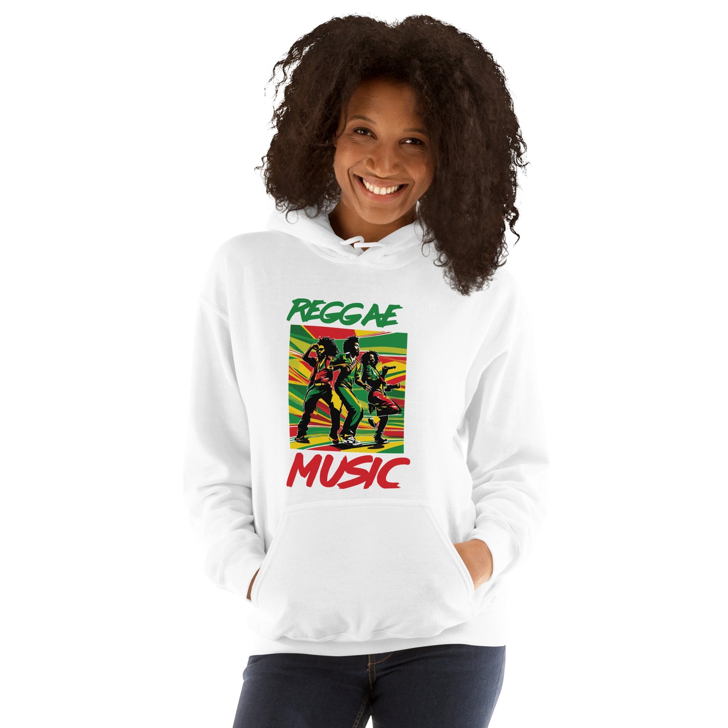 Unisex hoodie met reggaemuziek