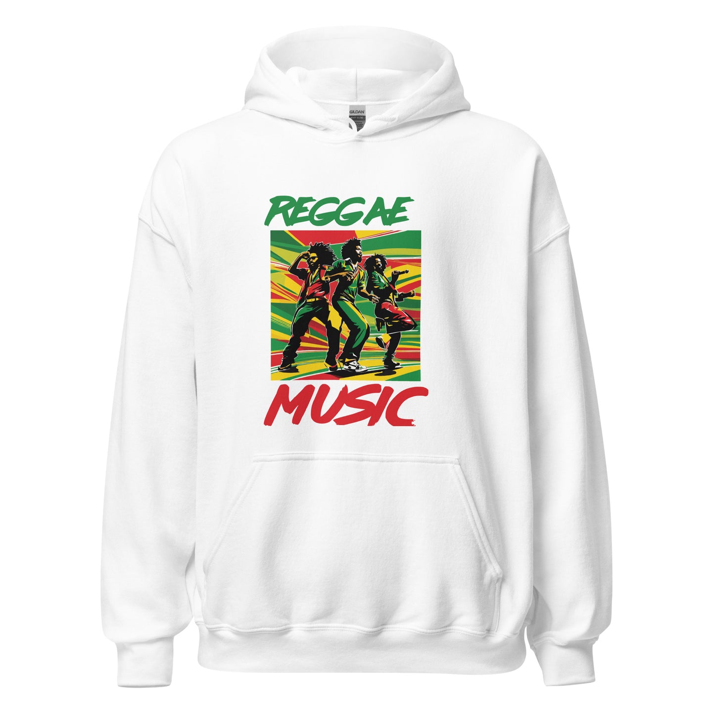 Unisex hoodie met reggaemuziek