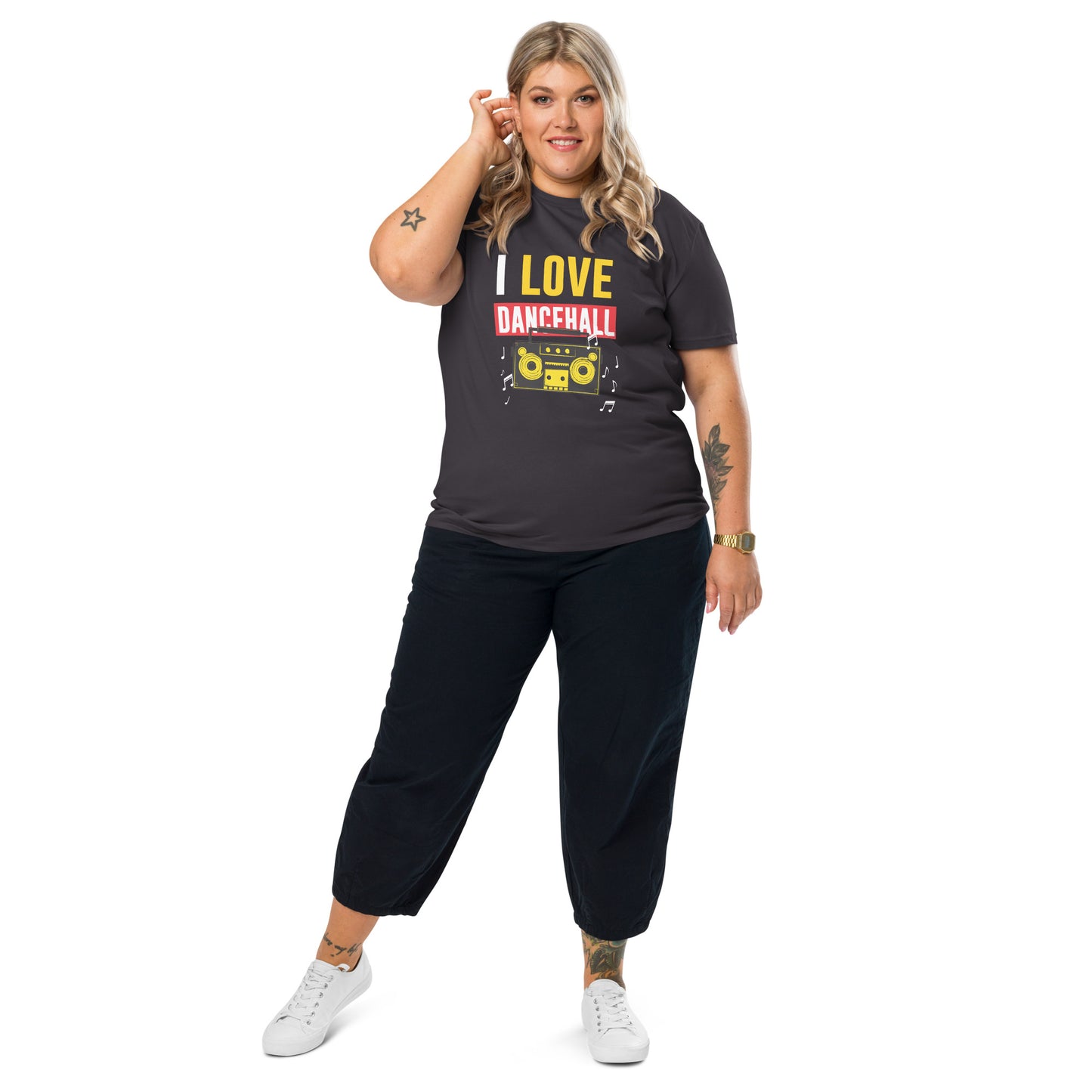 T-shirt unisexe en coton bio "I love Dancehall" - White Edition