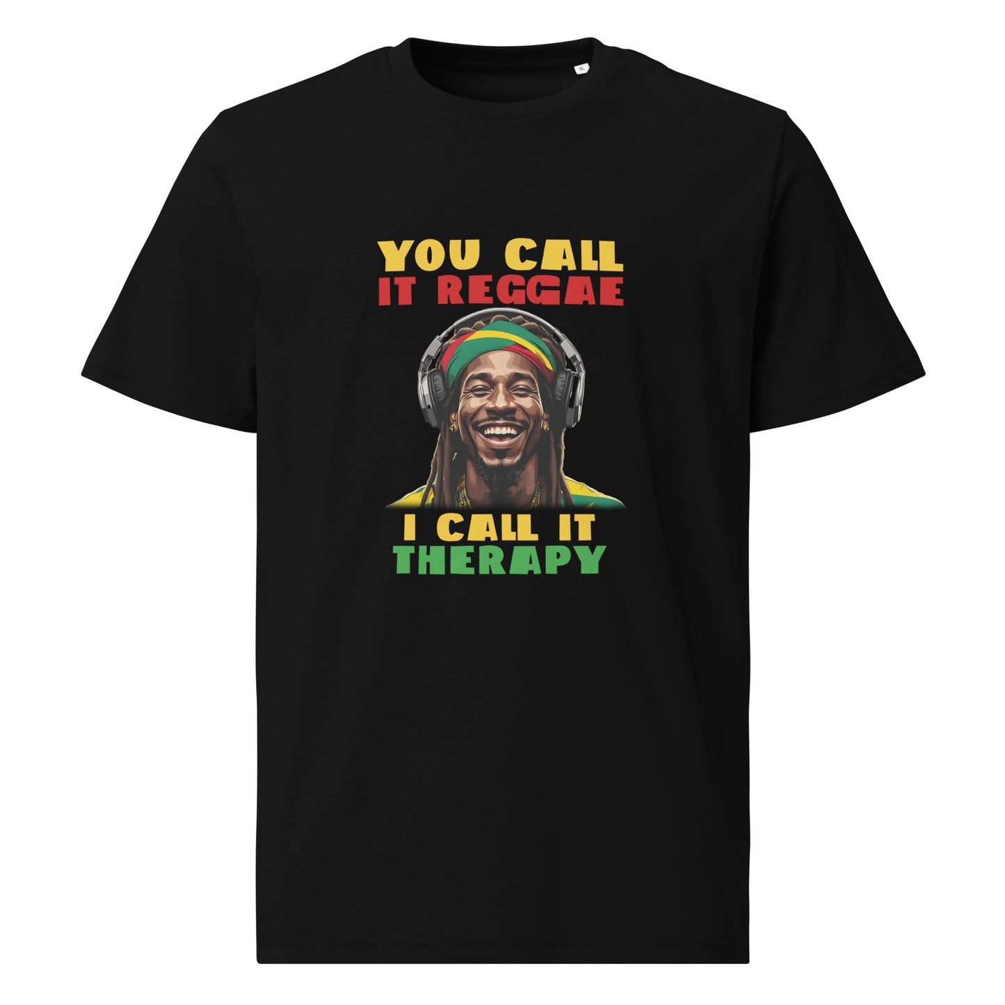 Unisex organic cotton "Reggae is Therapy" t-shirt