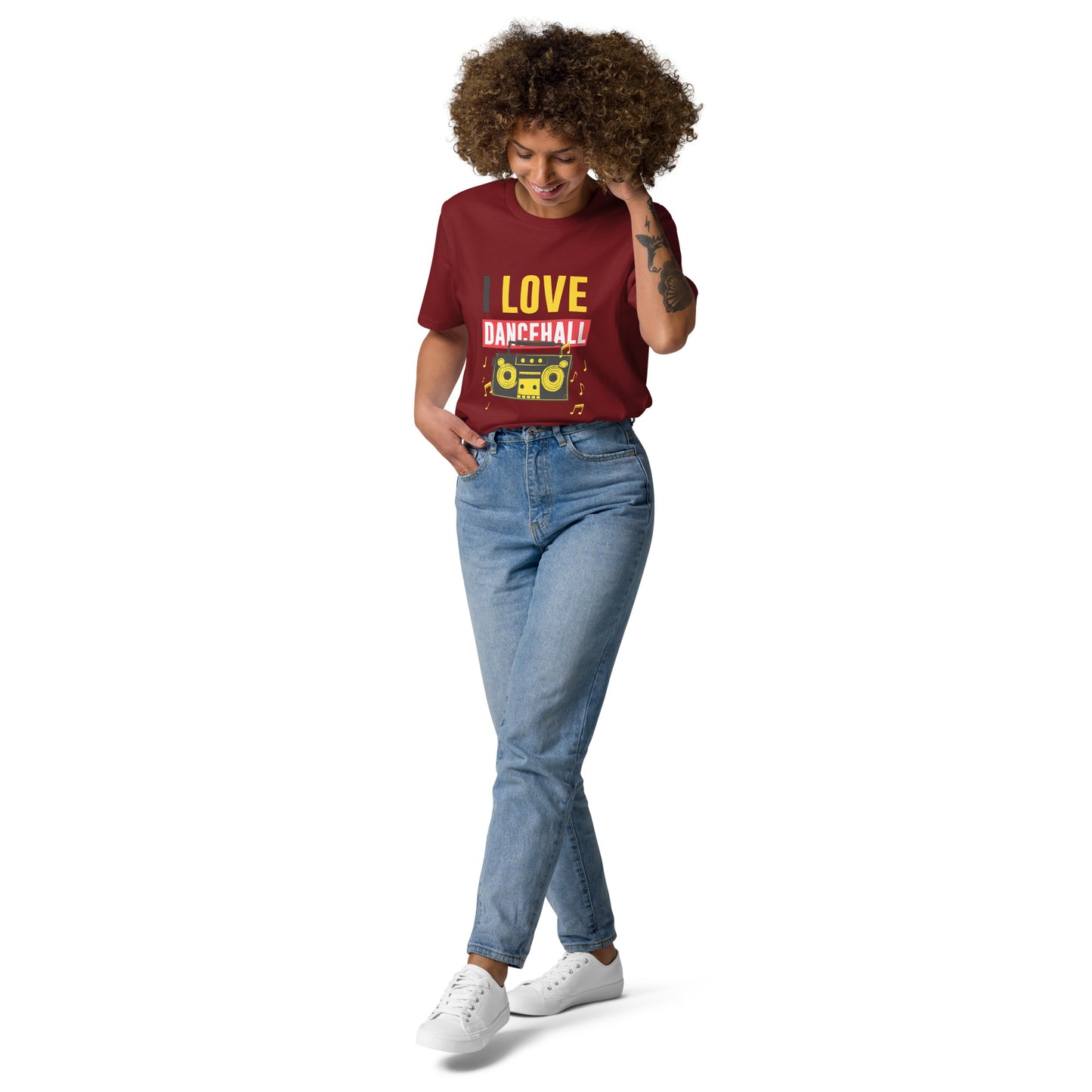 T-shirt unisexe en coton bio "I love Dancehall" - Black Edition