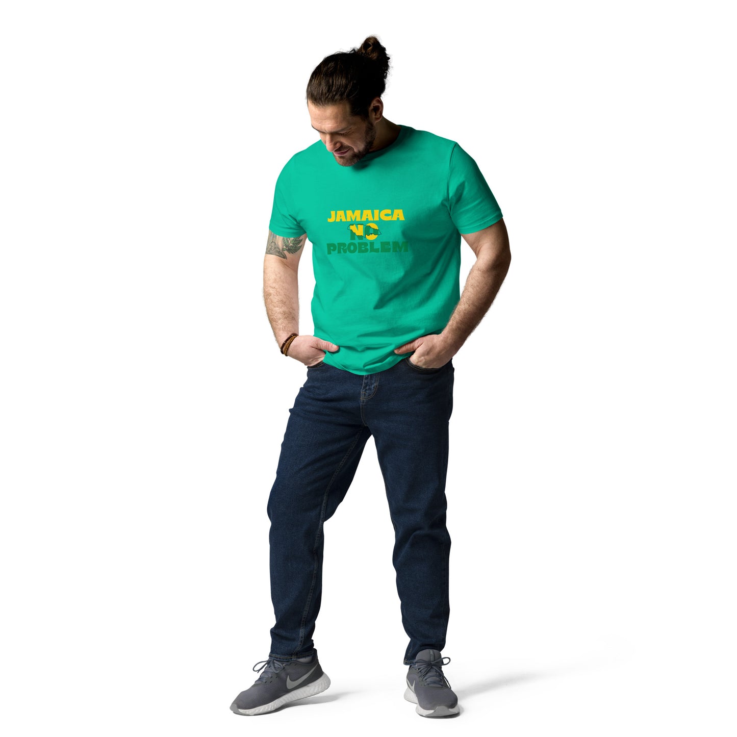 Unisex biologisch katoenen T-shirt in de "Jamaica No Problem"-editie