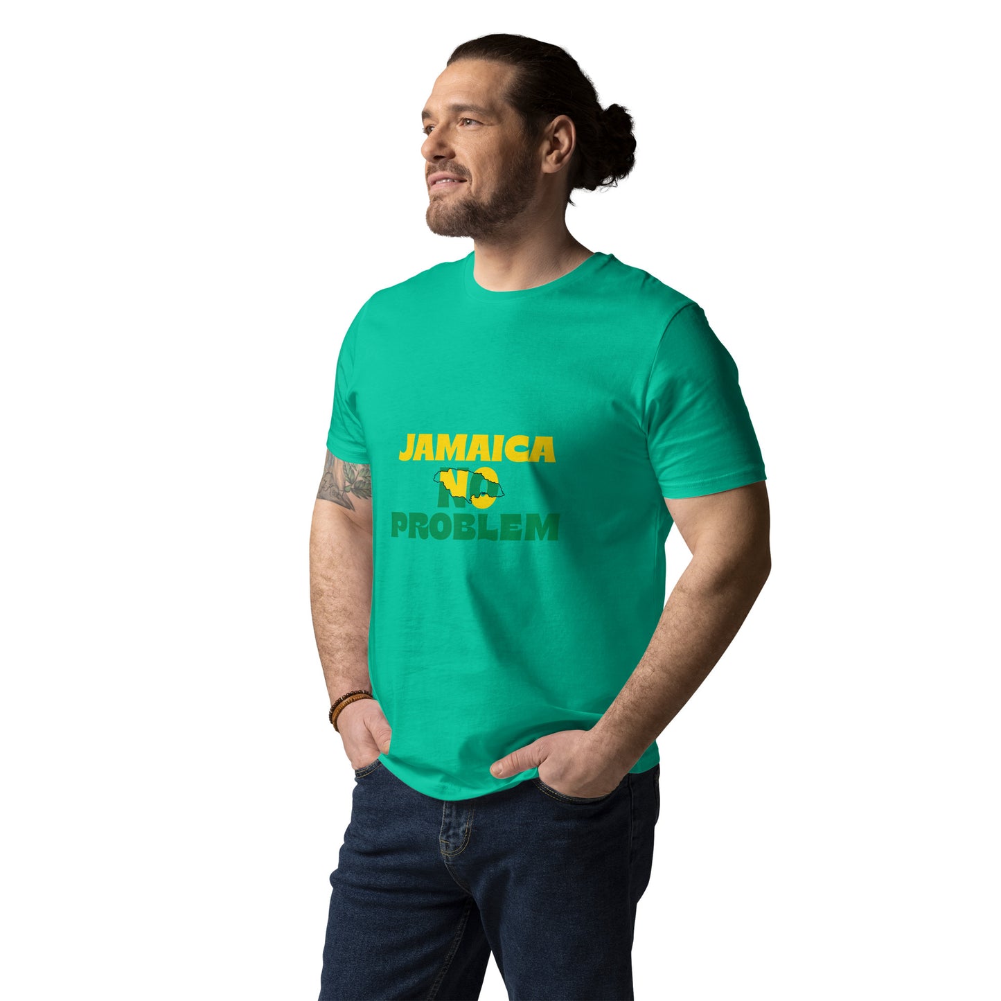 Unisex biologisch katoenen T-shirt in de "Jamaica No Problem"-editie