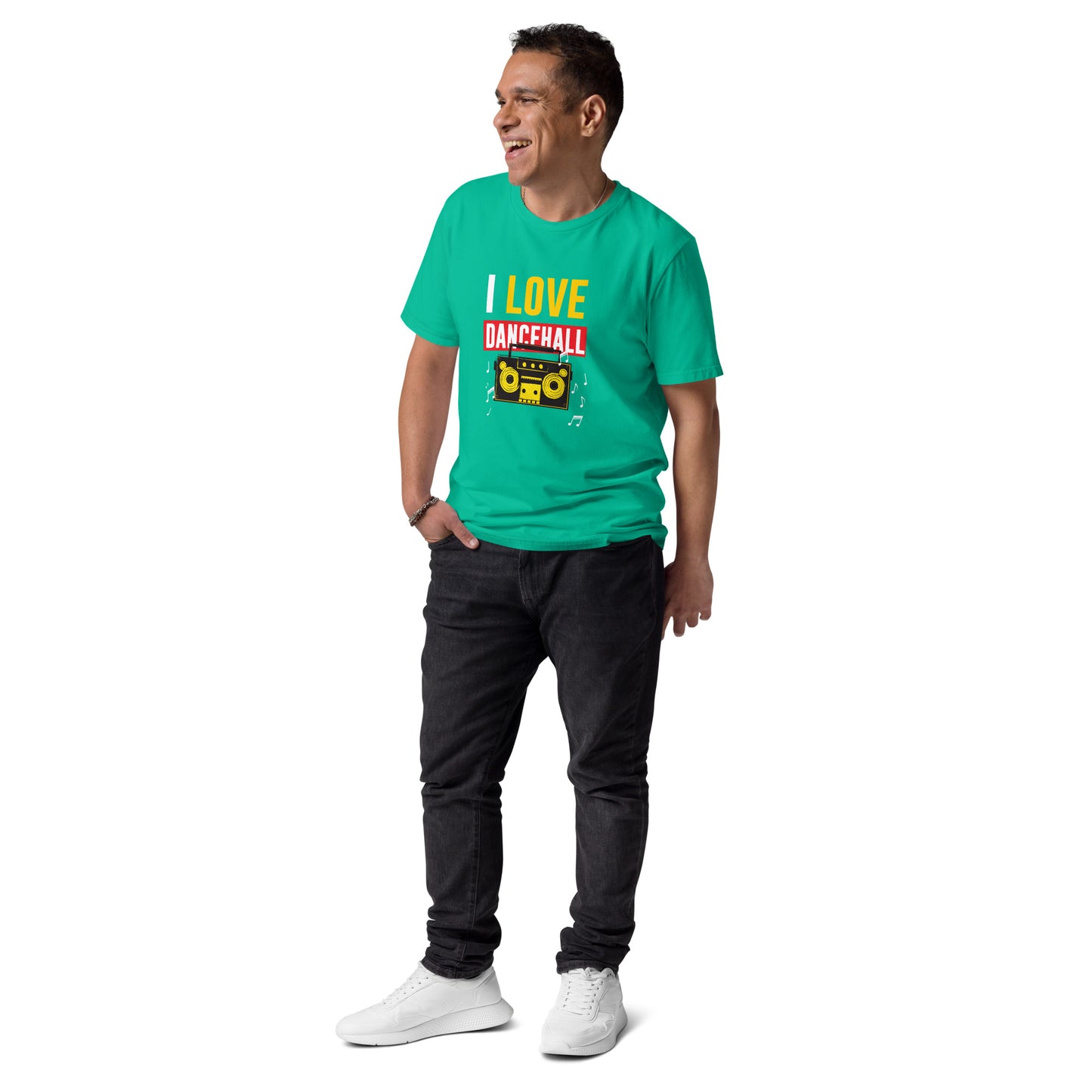 T-shirt unisexe en coton bio "I love Dancehall" - White Edition