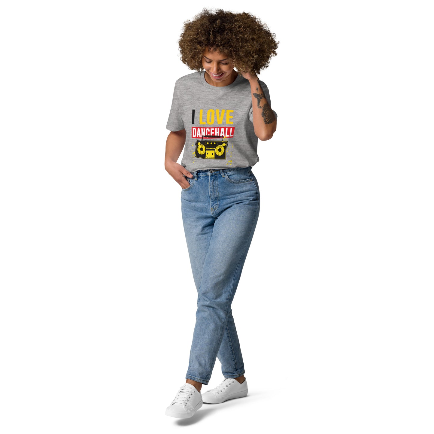 T-shirt unisexe en coton bio "I love Dancehall" - Black Edition