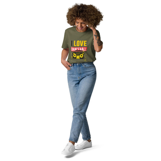 Unisex organic cotton "I love Dancehall" t-shirt - Black Edition
