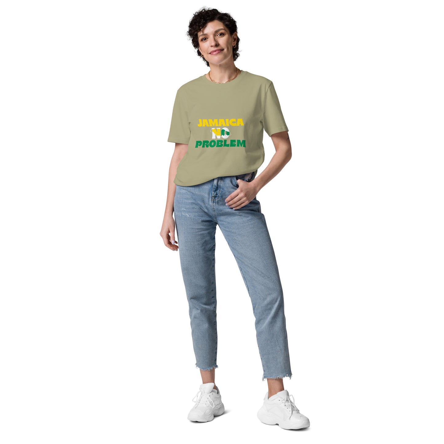 T-shirt unisexe en coton biologique "Jamaica No Problem" édition blanche