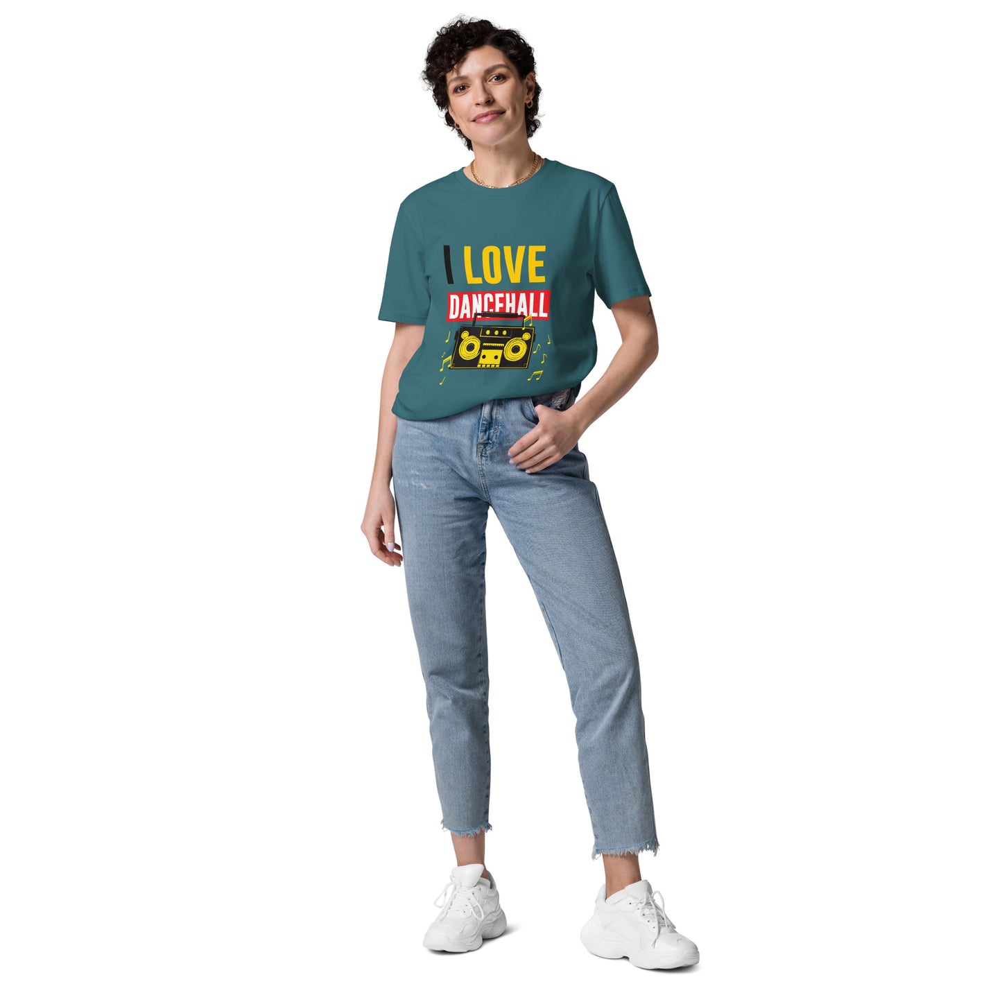 T-shirt unisexe en coton bio "I love Dancehall" - Black Edition