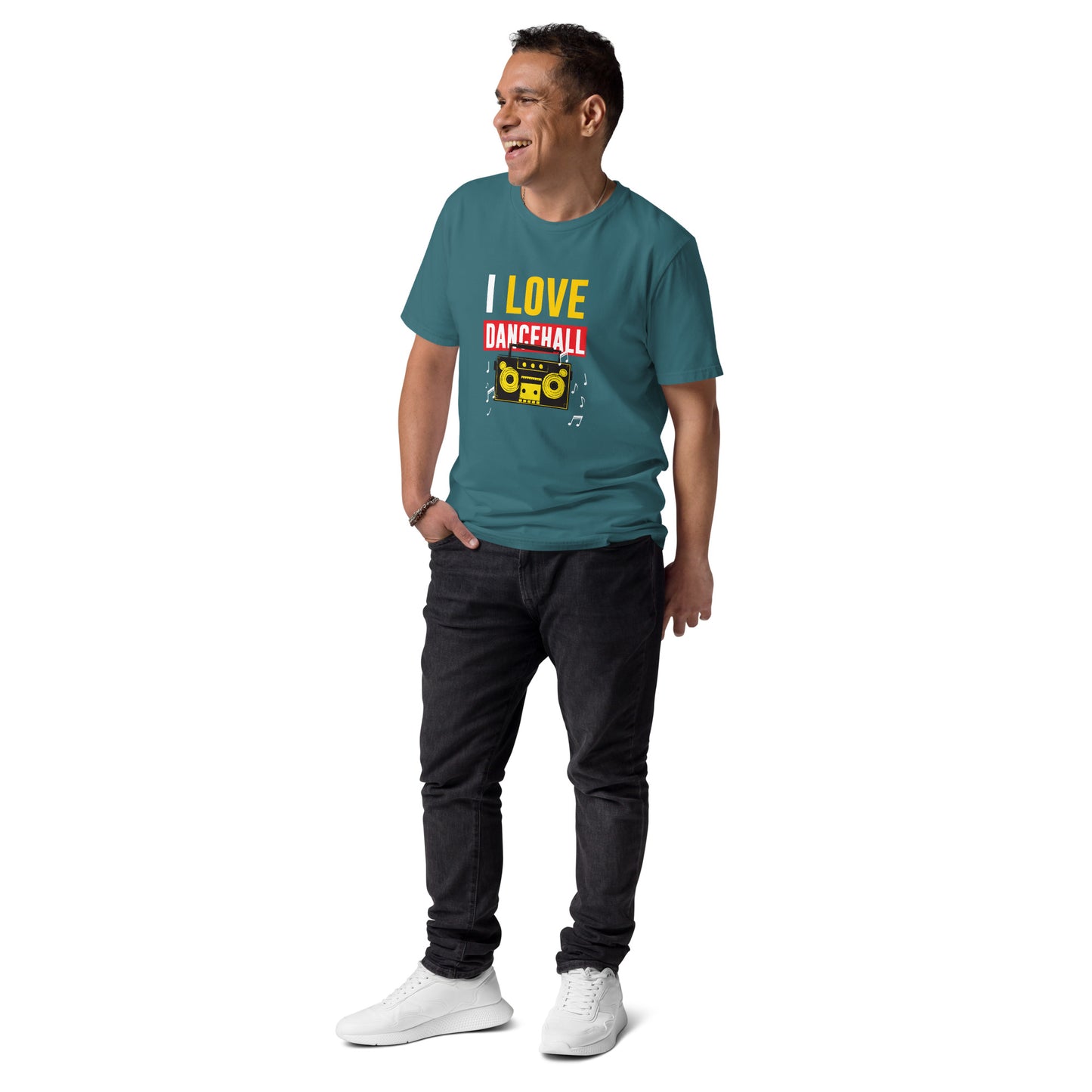 T-shirt unisexe en coton bio "I love Dancehall" - White Edition