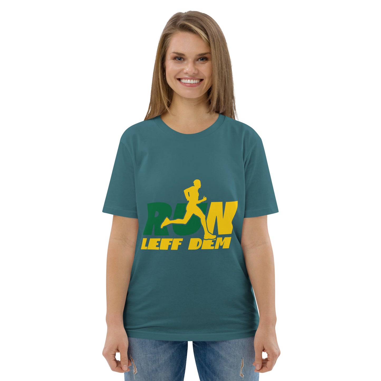 Unisex organic cotton "Run Leff Dem" t-shirt