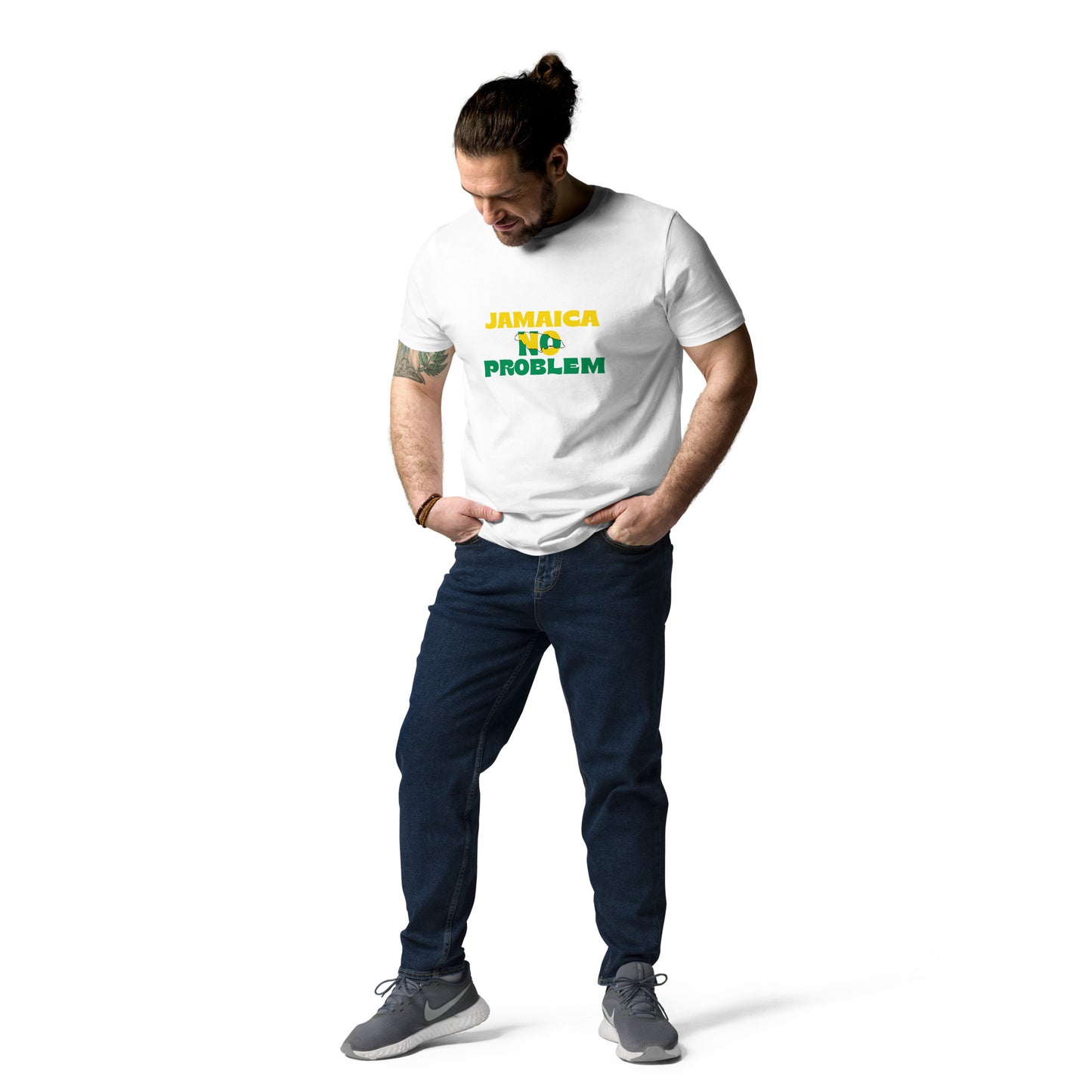 Unisex biologisch katoenen T-shirt in de "Jamaica No Problem"-editie