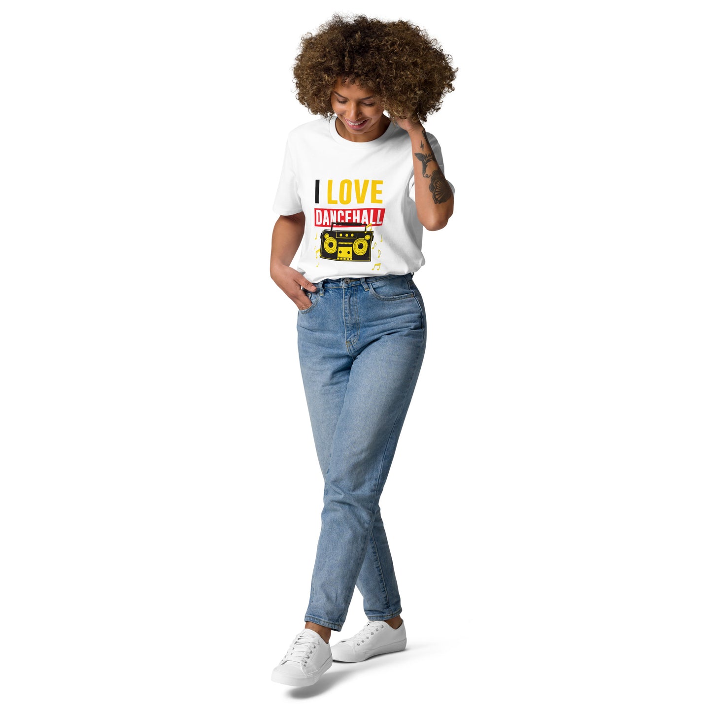 T-shirt unisexe en coton bio "I love Dancehall" - Black Edition