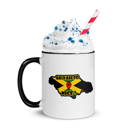 Tasse drapeau de la Jamaïque avec couleur à l'intérieur