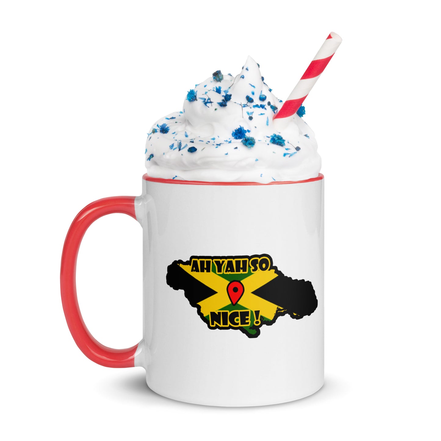 Tasse drapeau de la Jamaïque avec couleur à l'intérieur