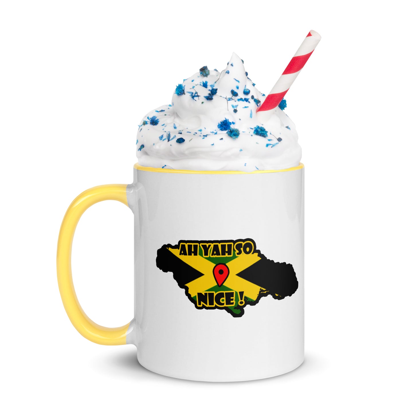 Tasse drapeau de la Jamaïque avec couleur à l'intérieur