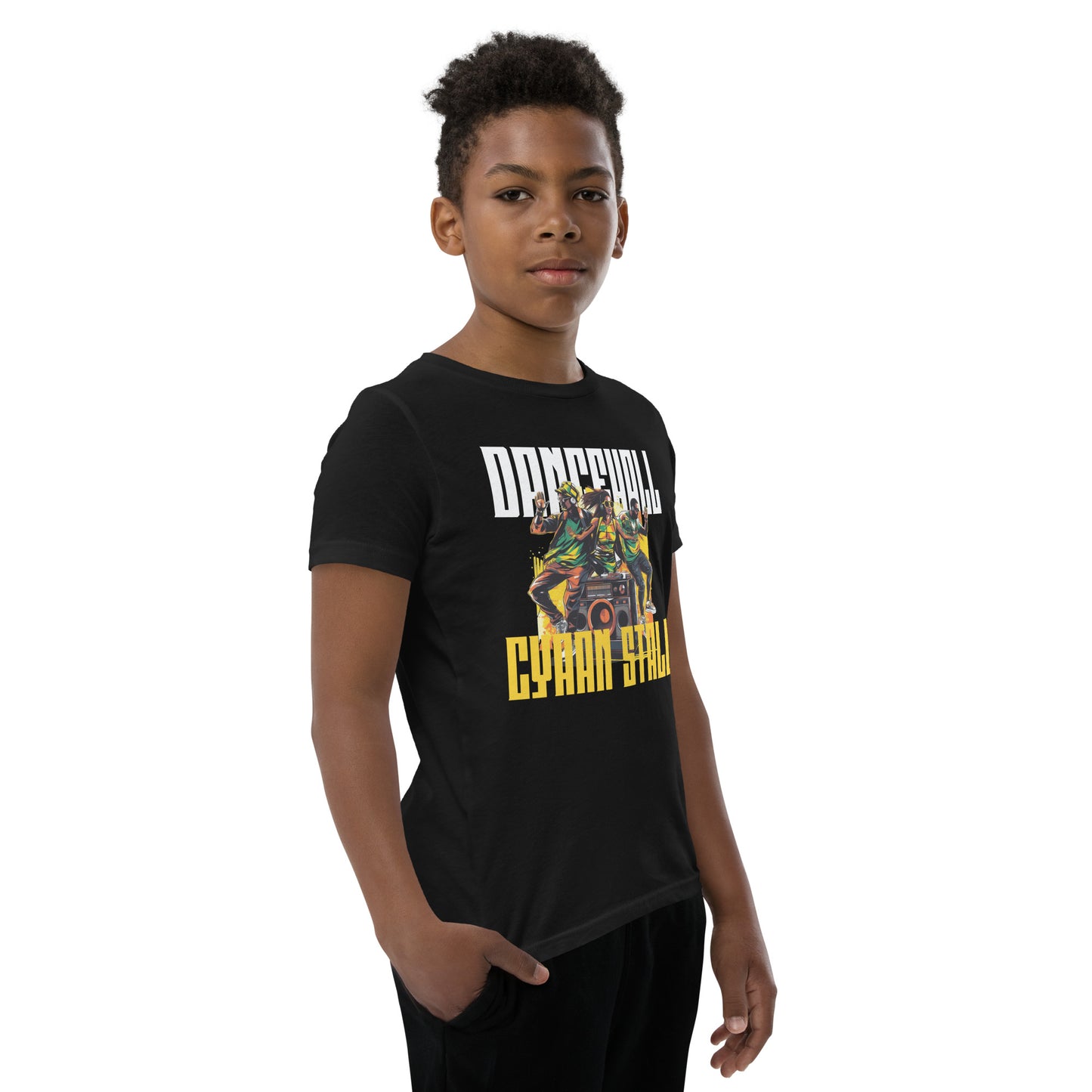 "Dancehall cyaan stall" T-shirt met korte mouwen voor jongeren