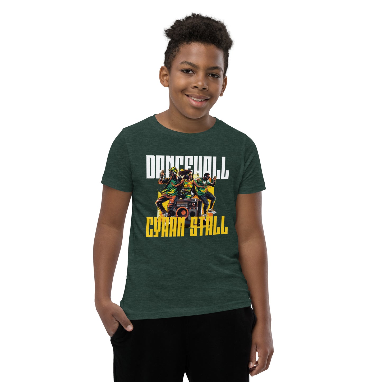 Youth Short Sleeve "Dancehall cyaan stall" T-Shirt