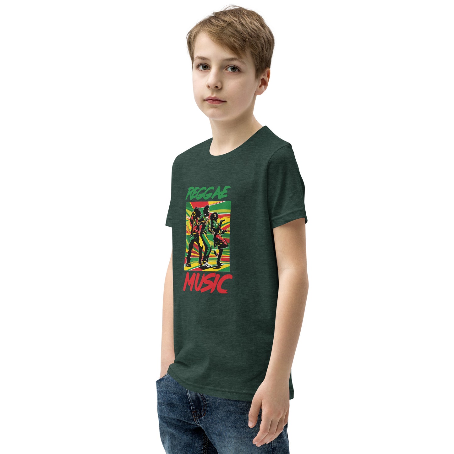 "Reggaemuziek" T-shirt met korte mouwen voor jongeren