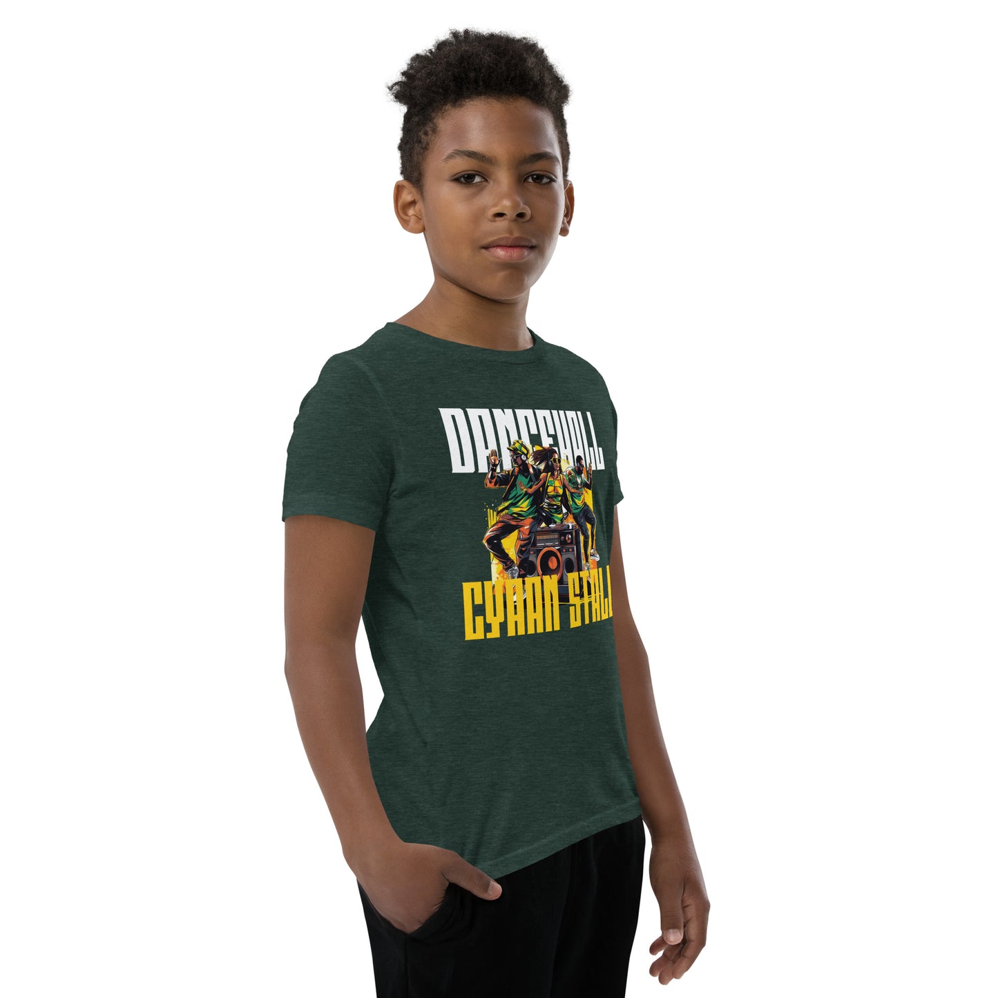 Youth Short Sleeve "Dancehall cyaan stall" T-Shirt