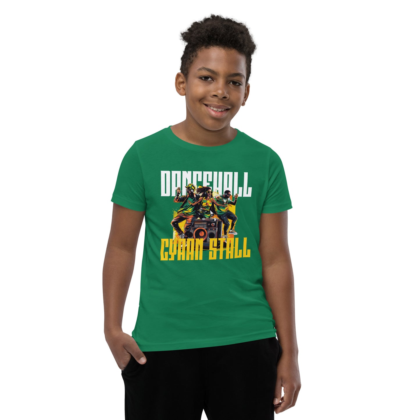 "Dancehall cyaan stall" T-shirt met korte mouwen voor jongeren