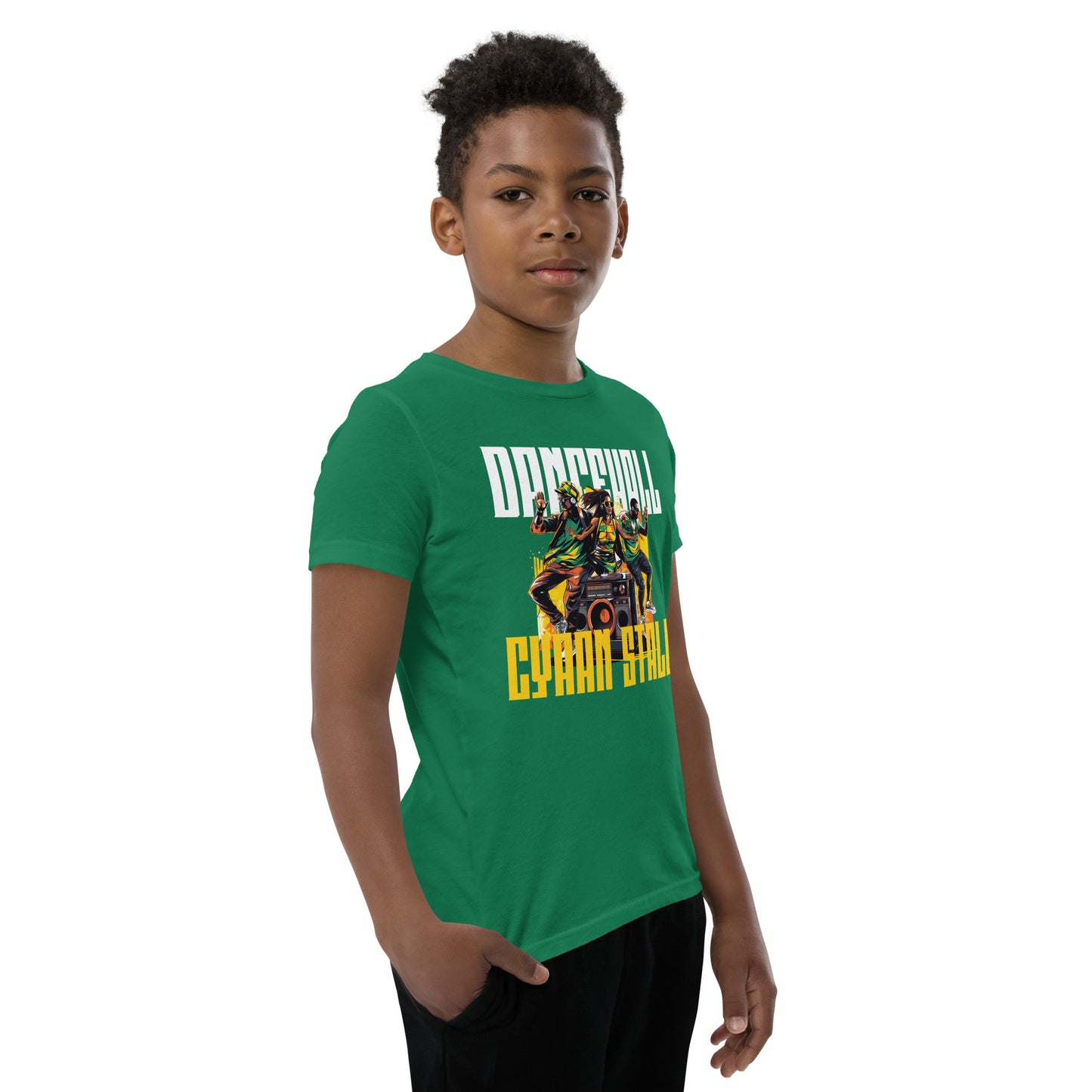 "Dancehall cyaan stall" T-shirt met korte mouwen voor jongeren