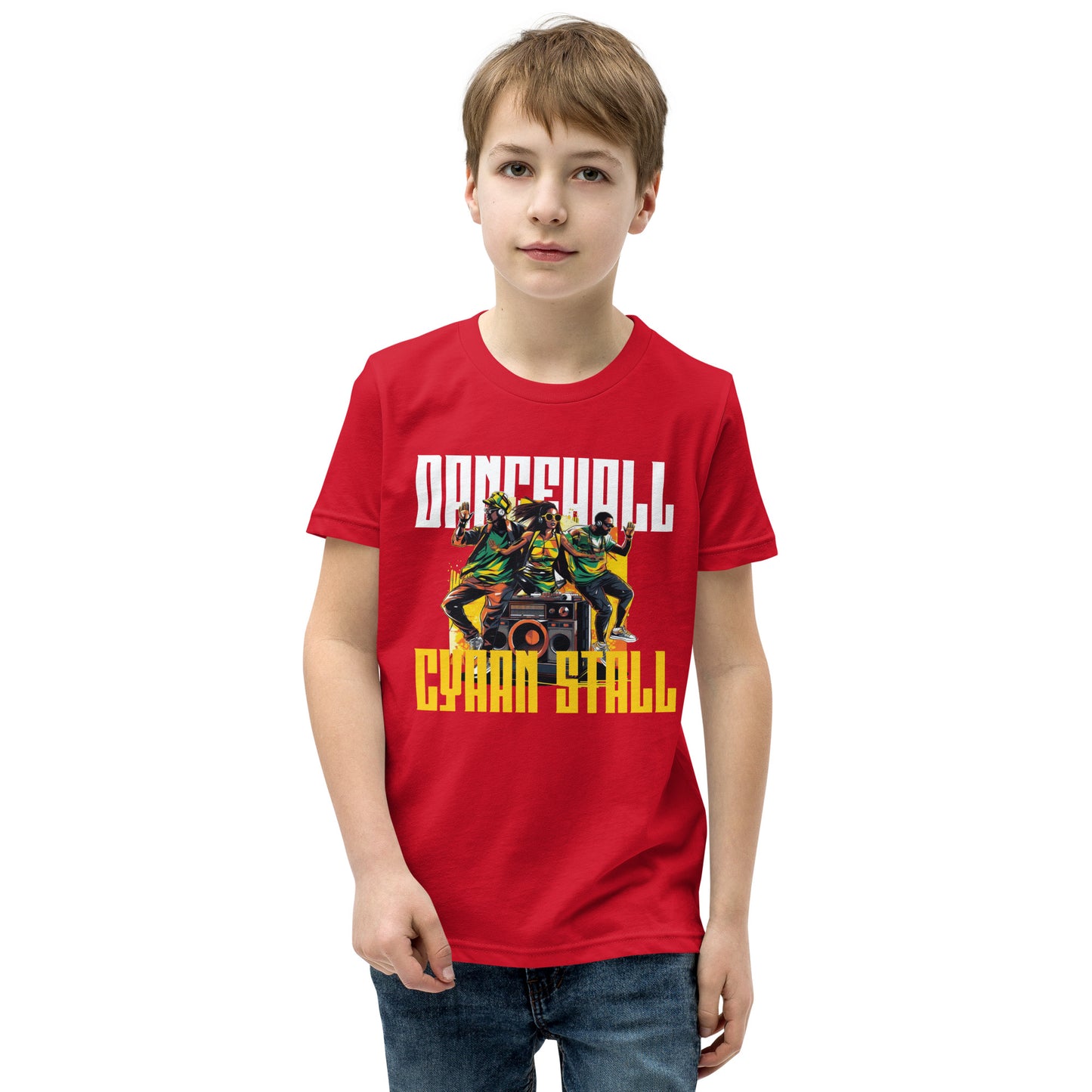 "Dancehall cyaan stall" T-shirt met korte mouwen voor jongeren