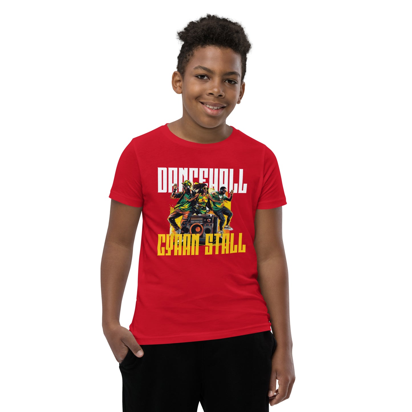 Youth Short Sleeve "Dancehall cyaan stall" T-Shirt