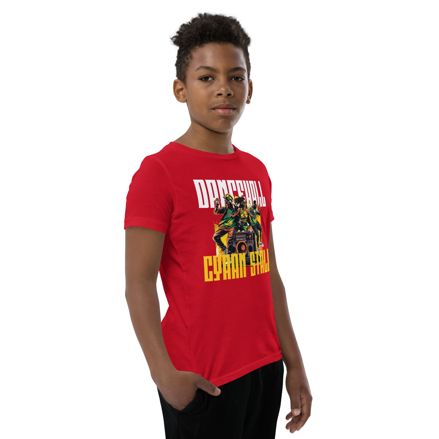 Youth Short Sleeve "Dancehall cyaan stall" T-Shirt