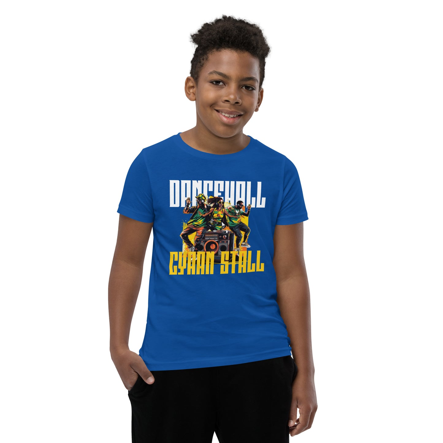 Youth Short Sleeve "Dancehall cyaan stall" T-Shirt