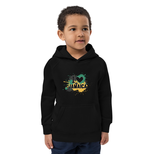 Eco-hoodie voor kinderen "I &lt;3 Jamaica".