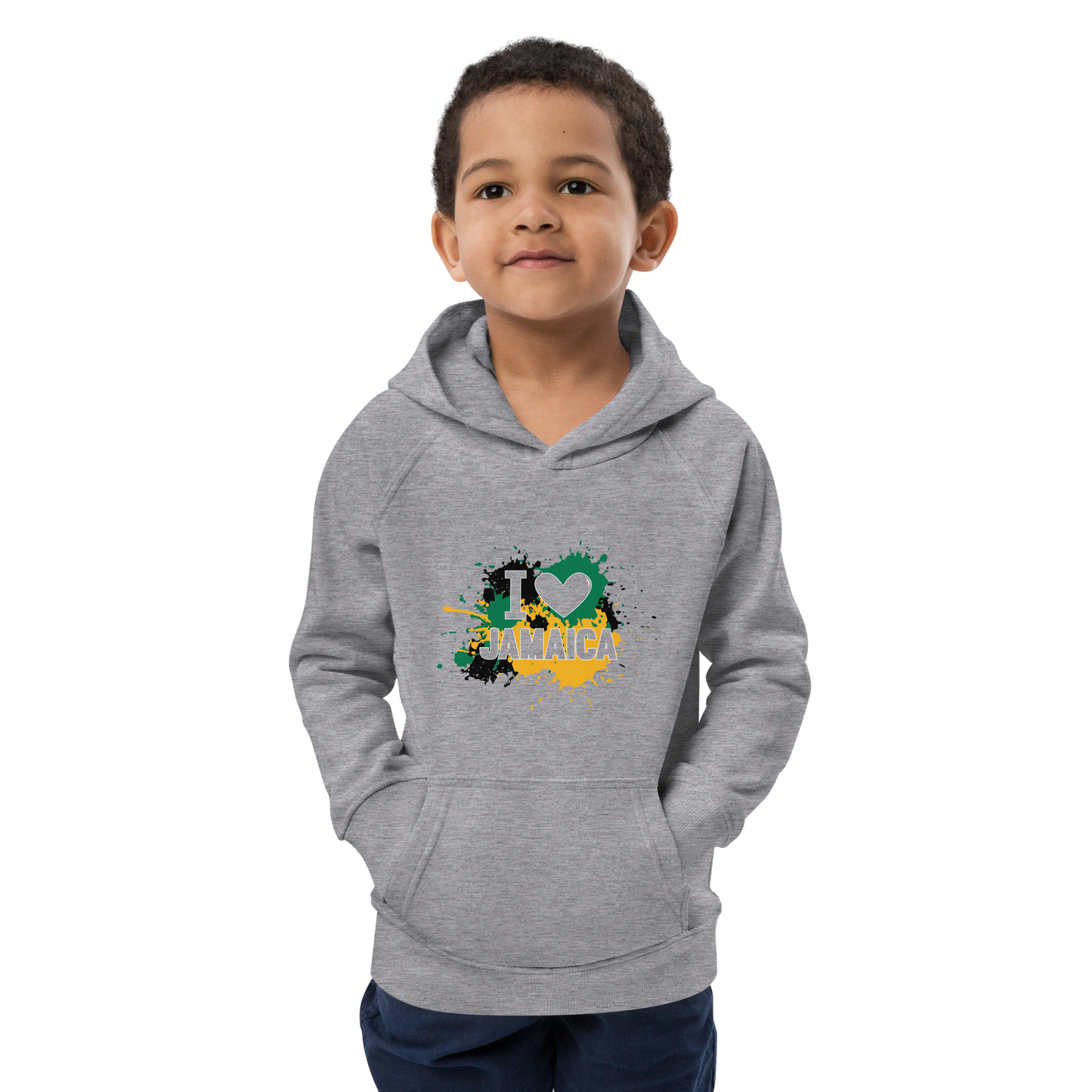 Sweat à capuche éco enfant "I &lt;3 Jamaica"