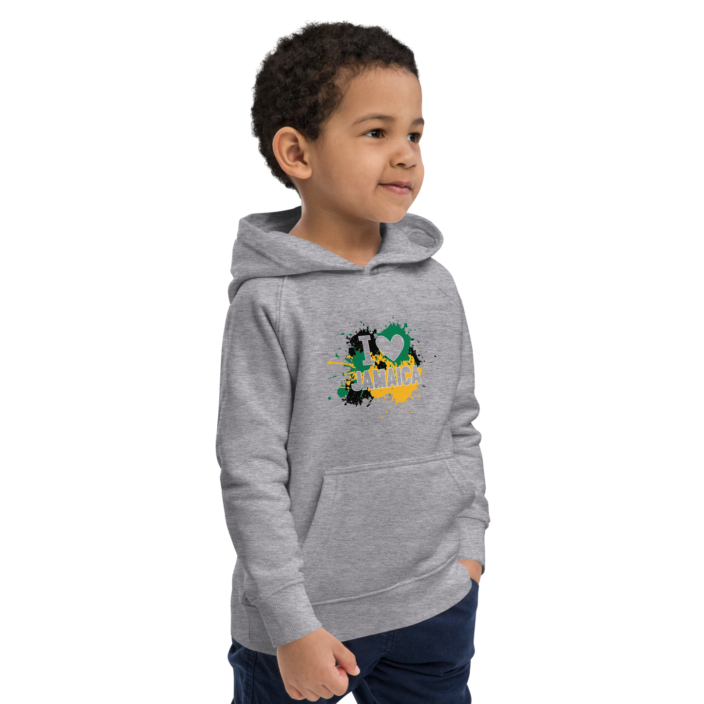 Sweat à capuche éco enfant "I &lt;3 Jamaica"