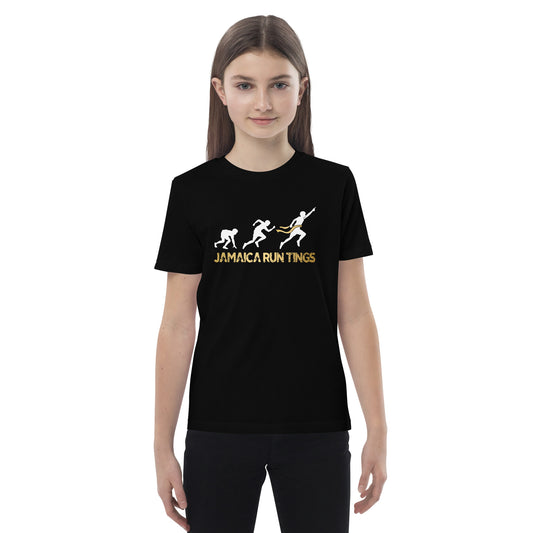 "Jamaica hardloop" T-shirt voor kinderen van biologisch katoen
