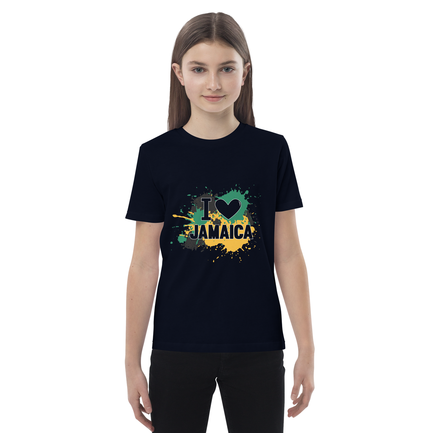 T-shirt enfant en coton bio "I &lt;3 Jamaica"