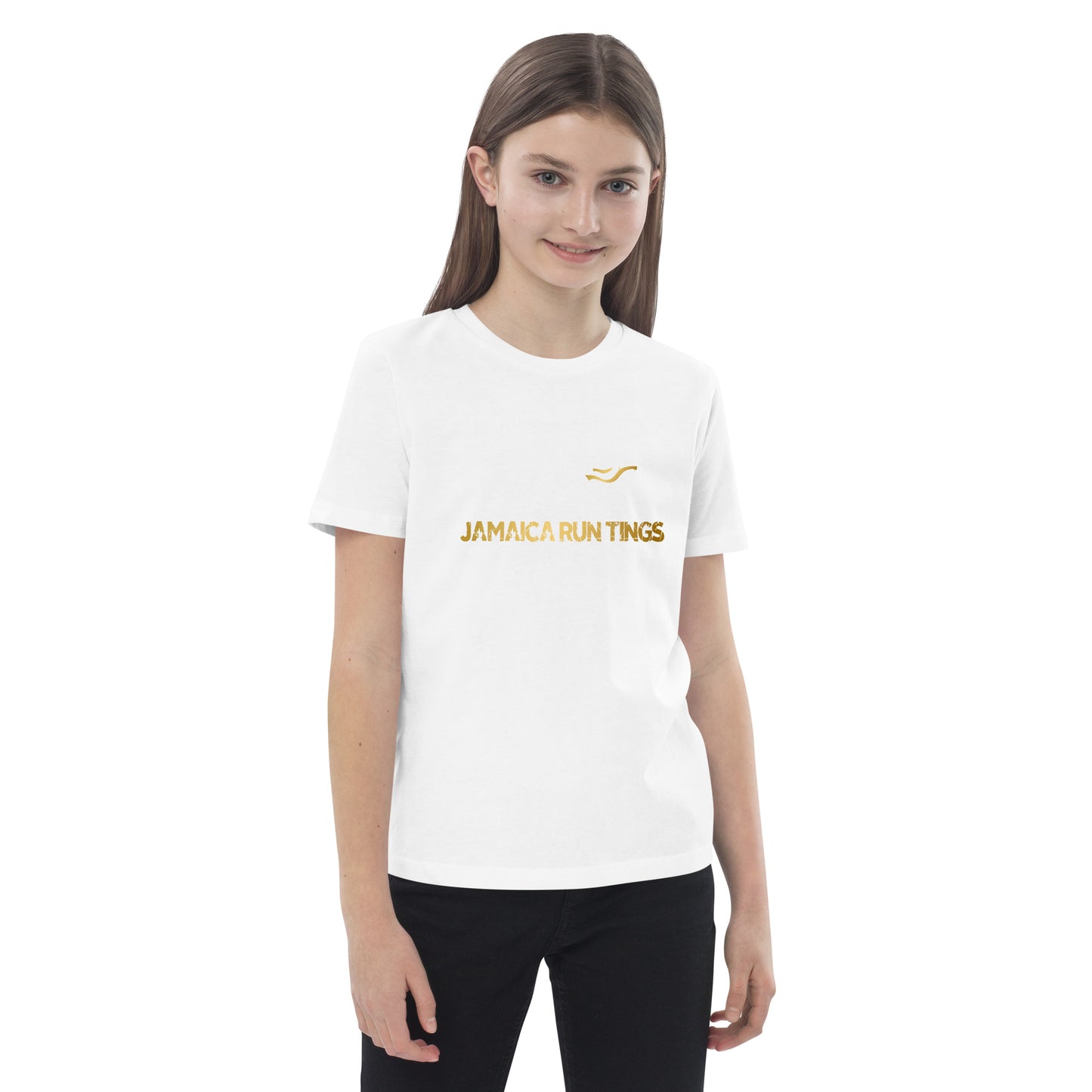 "Jamaica hardloop" T-shirt voor kinderen van biologisch katoen