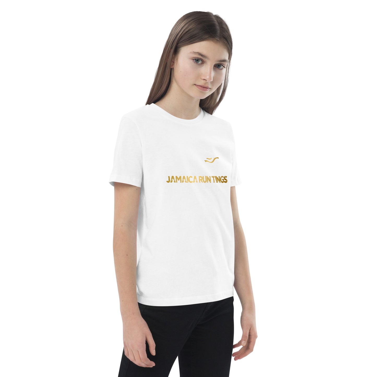 "Jamaica hardloop" T-shirt voor kinderen van biologisch katoen