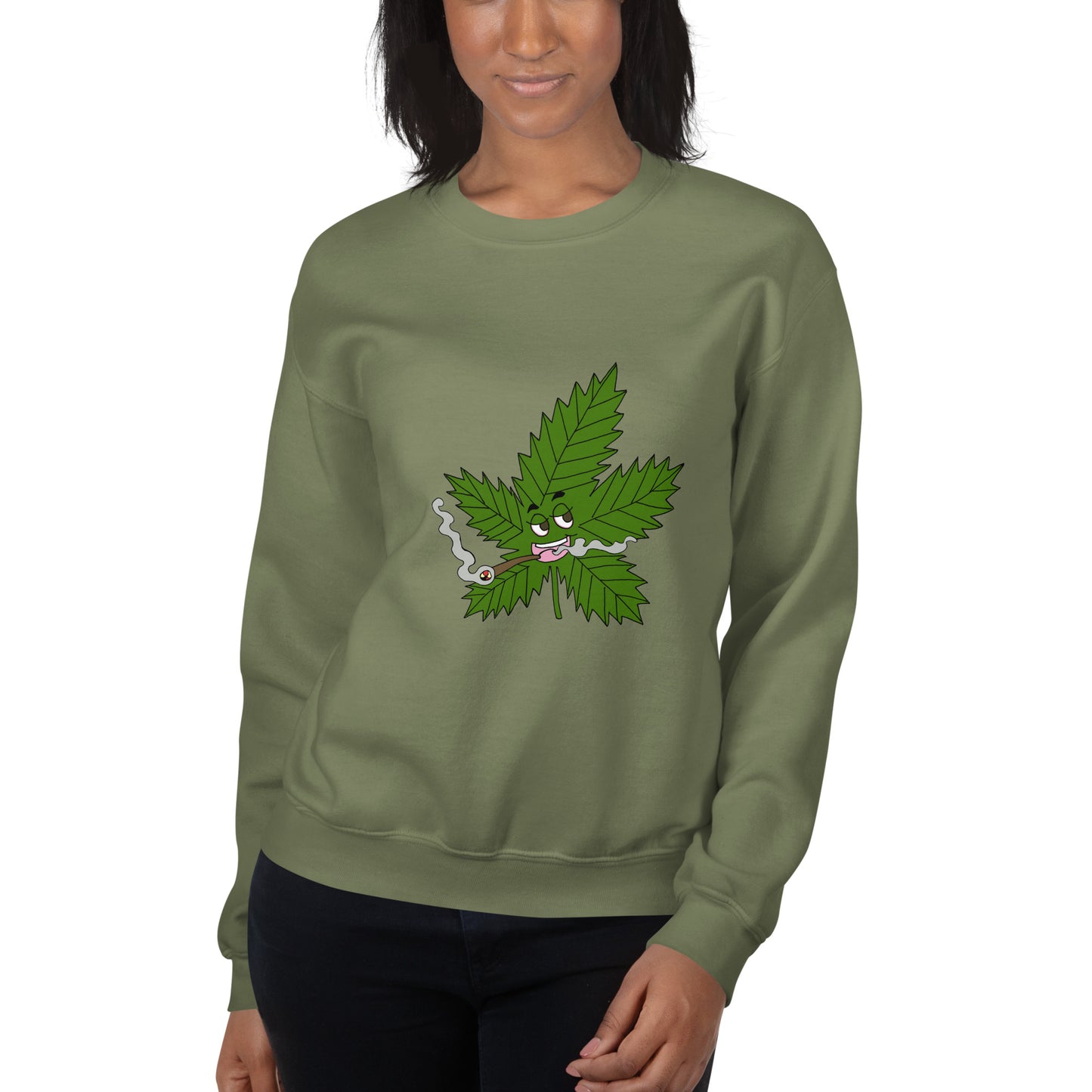 Sweat-shirt unisexe feuille de mauvaises herbes