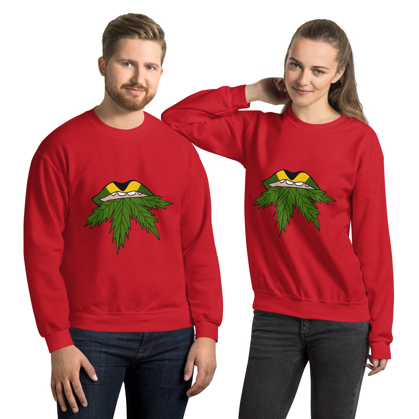 Sweat-shirt unisexe Weed Lips