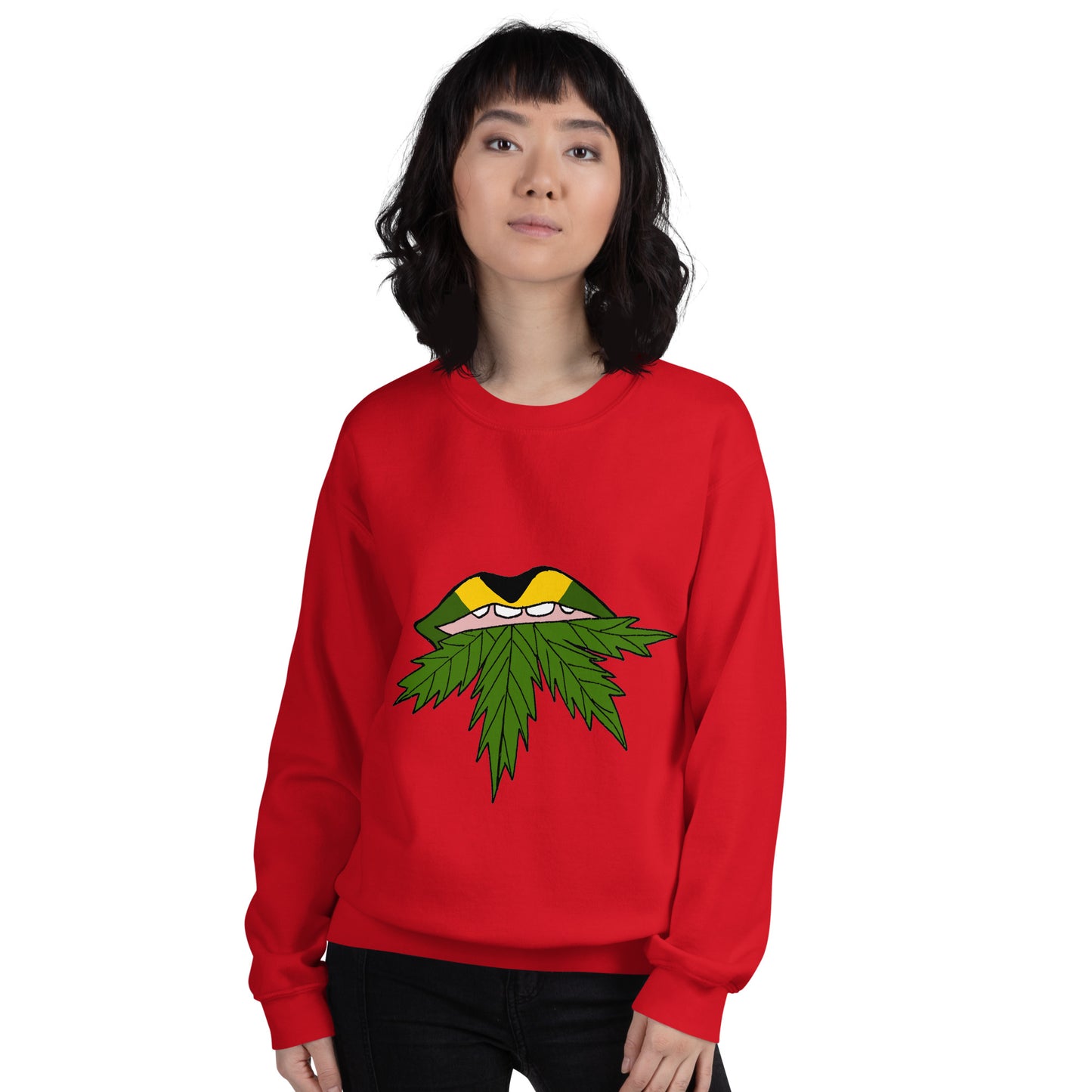 Sweat-shirt unisexe Weed Lips