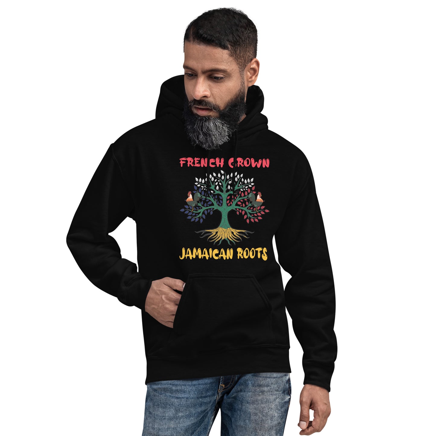 Unisex Premium eco-friendly "French Grown, Jamaican Roots" Hoodie