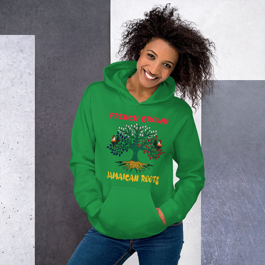 Sweat à capuche unisexe Premium écologique « French Grown, Jamaican Roots »