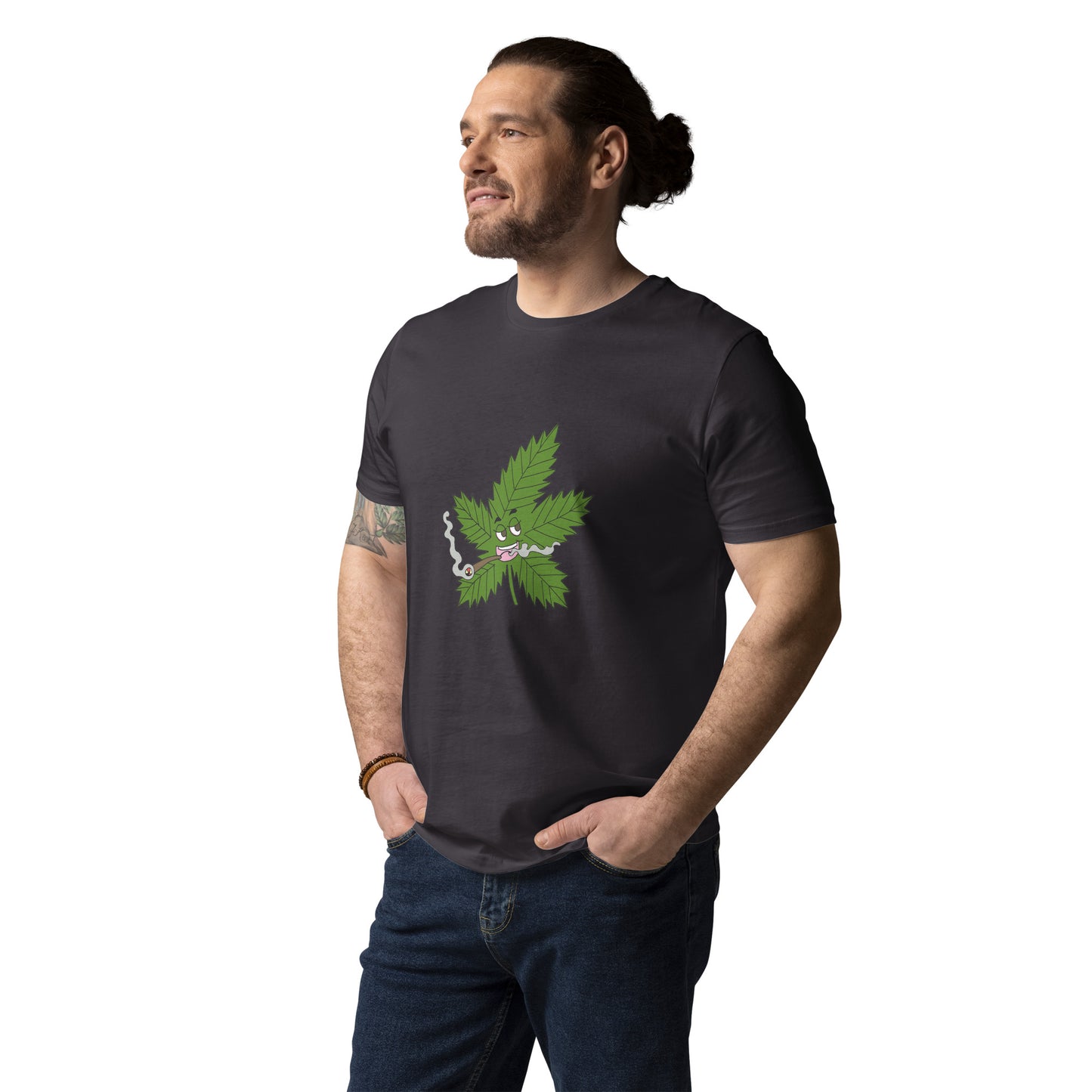 T-shirt unisexe en coton bio "feuille de weed"