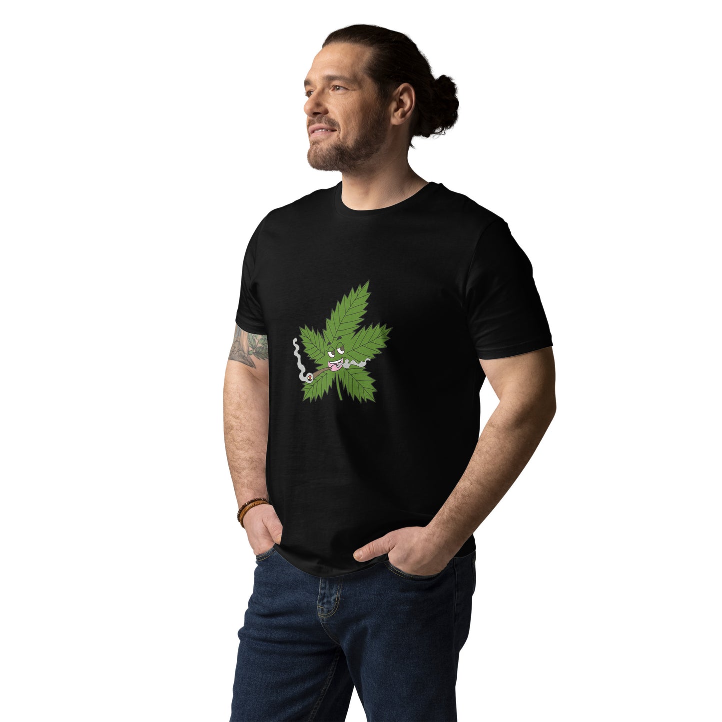 T-shirt unisexe en coton bio "feuille de weed"