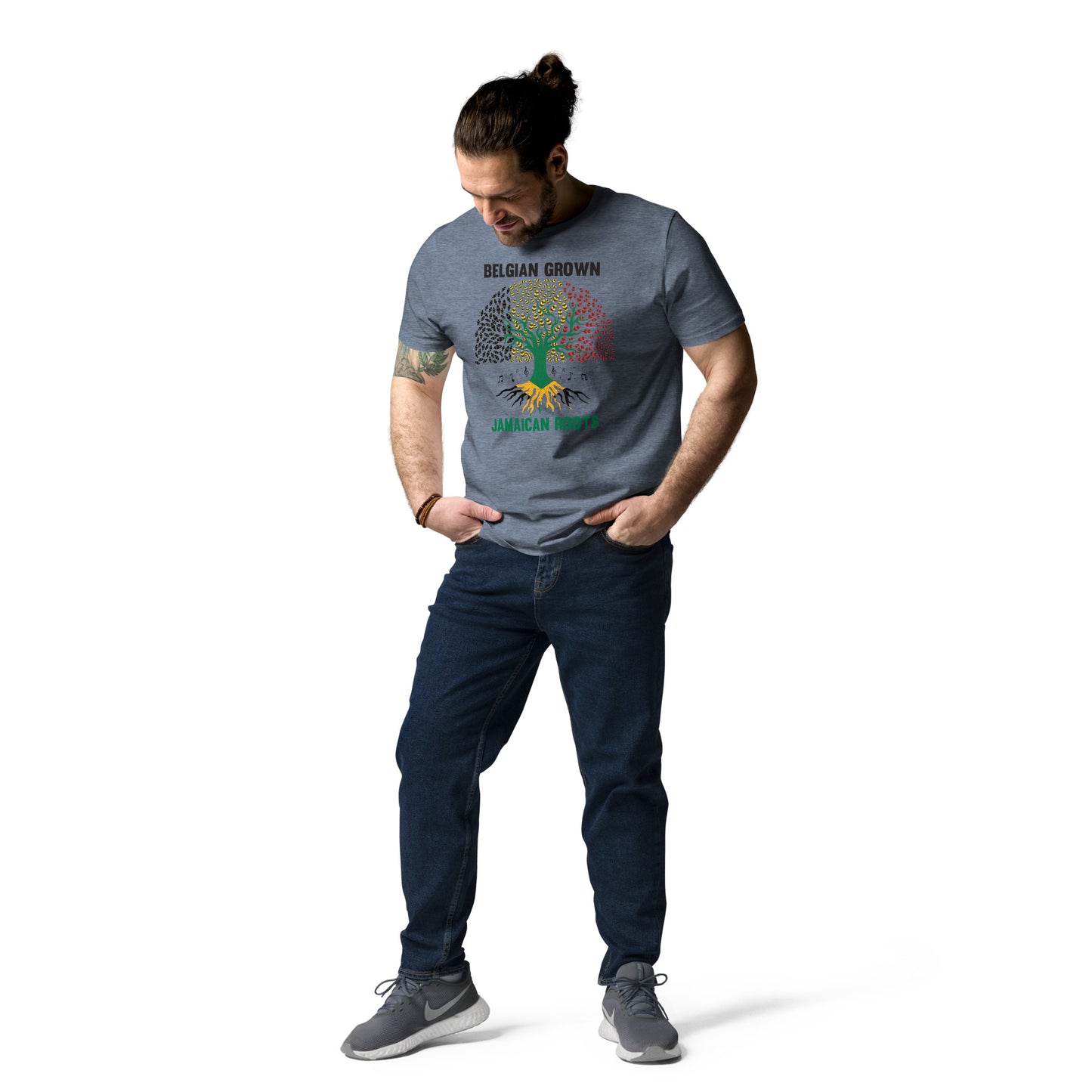 Belgisch gegroeid, Jamaicaanse Roots Unisex t-shirt