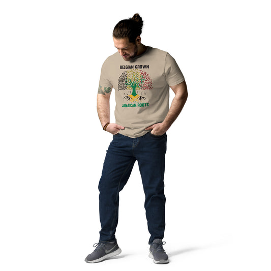 Belgisch gegroeid, Jamaicaanse Roots Unisex t-shirt