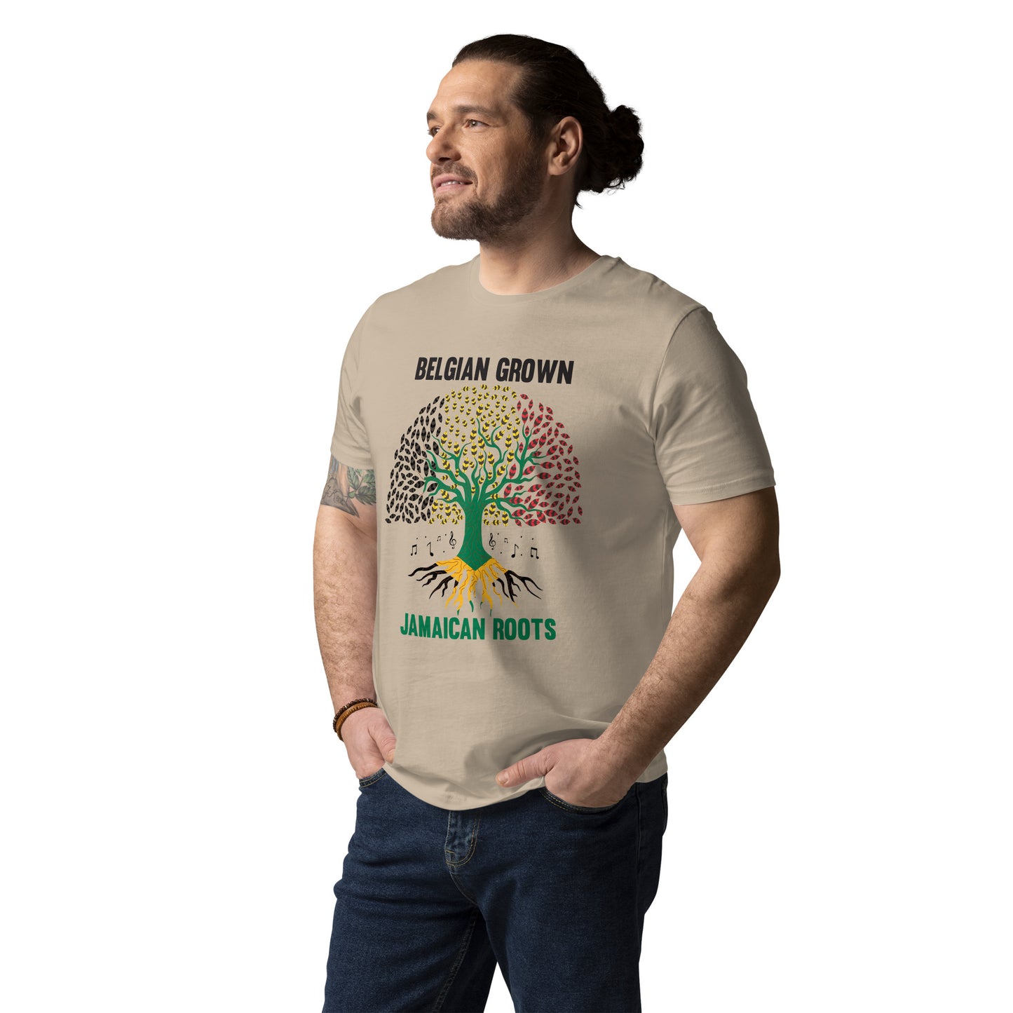 Belgian Grown, Jamaican Roots Unisex t-shirt