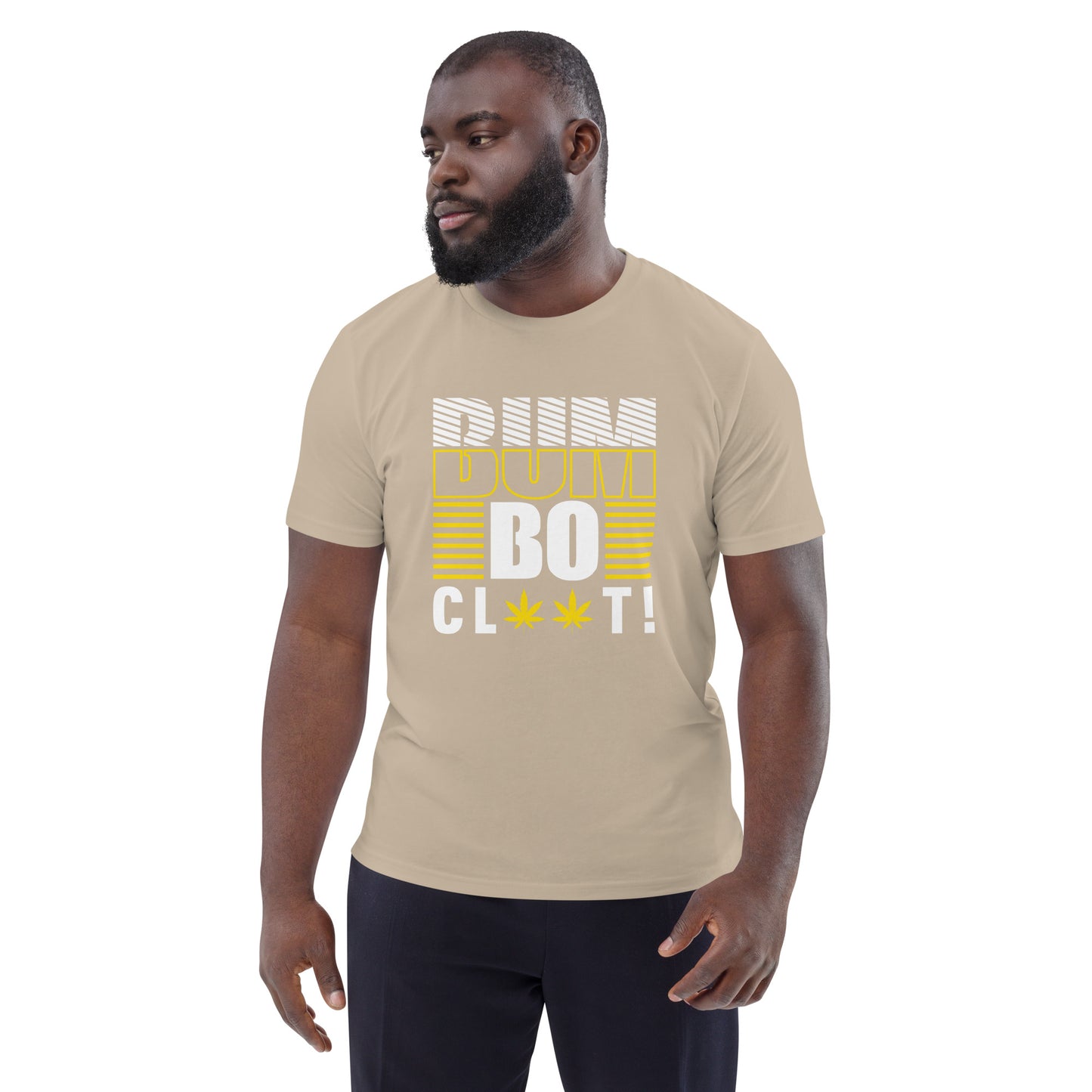 T-shirt en coton biologique unisexe jamaïcain Bumboclaat (Jaune)